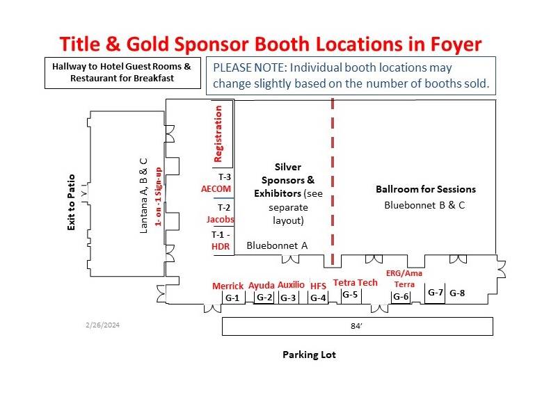 Title and Gold Sponsors Booth Space Map