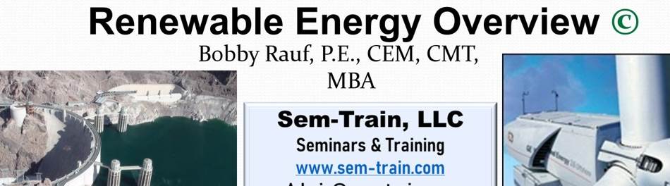 Free 1-PDH Live Seminar, Renewable Energy Overview
