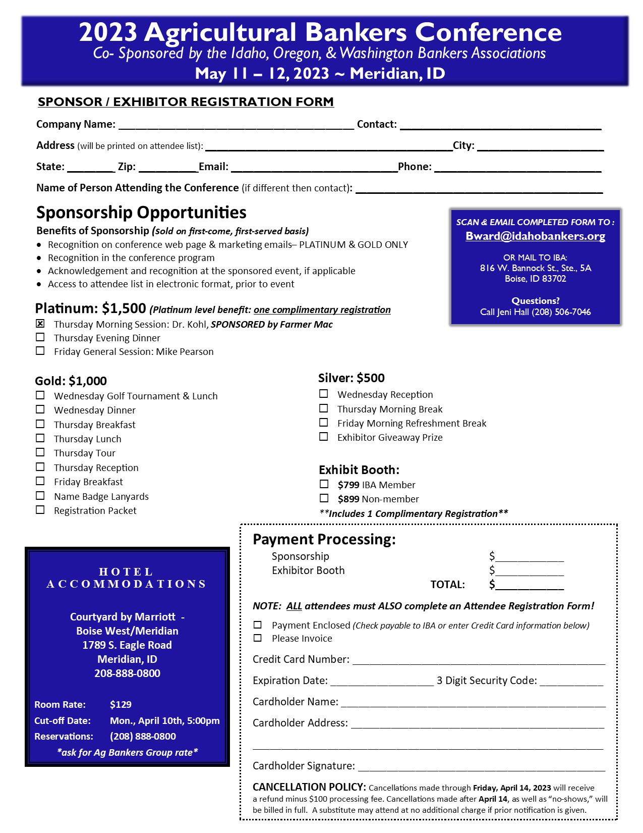 Exhibitor & Sponsor Registration Form.