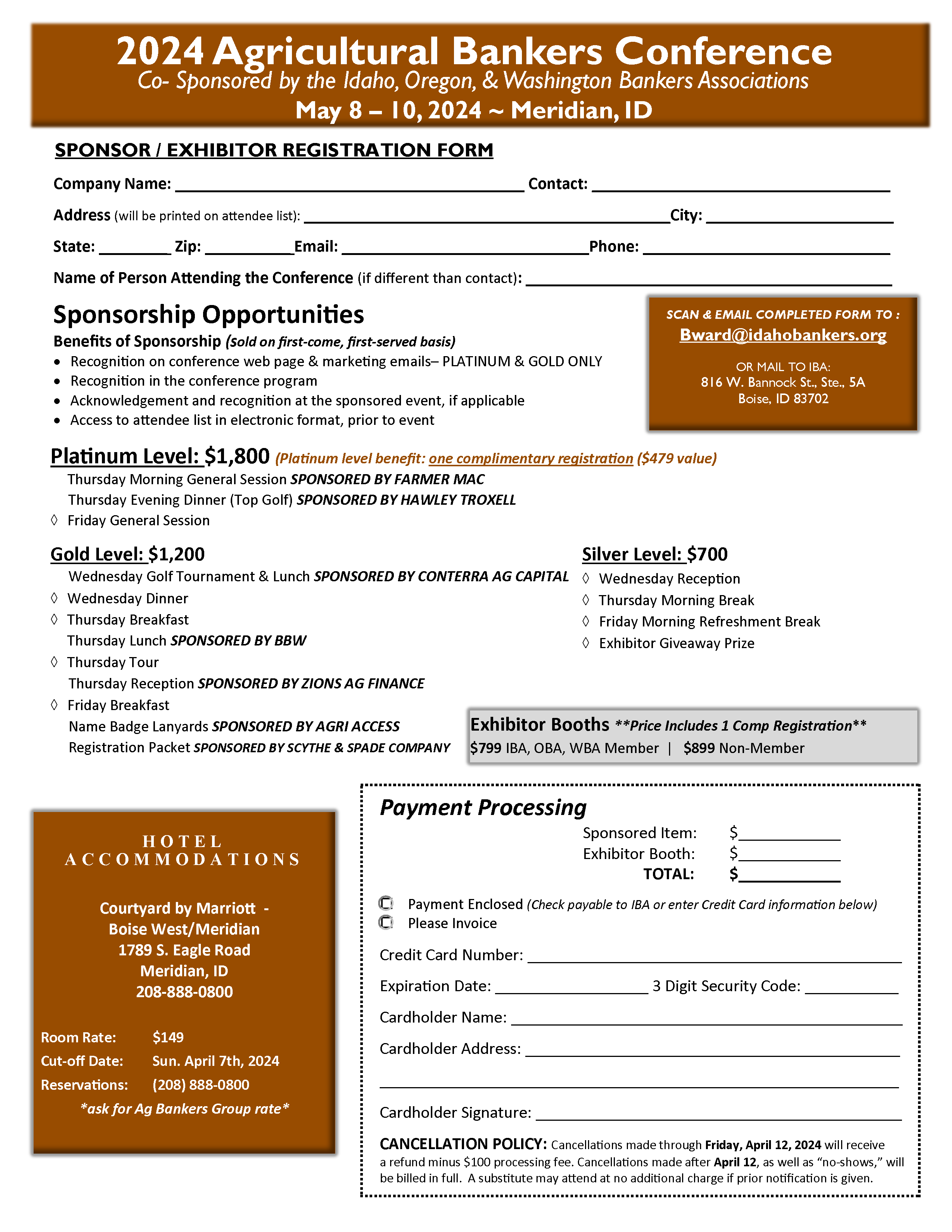 Exhibitor & Sponsor Registration Form