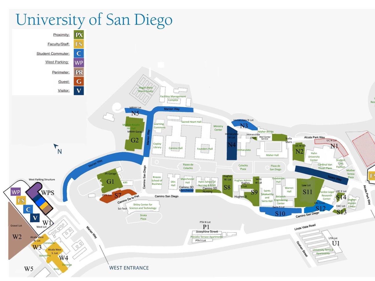 Parking, Ride Share Drop Off & Campus Map